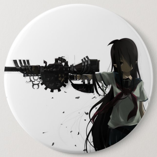 Badge Rond 15,2 Cm Bouton de fille d'Anime (Devant)