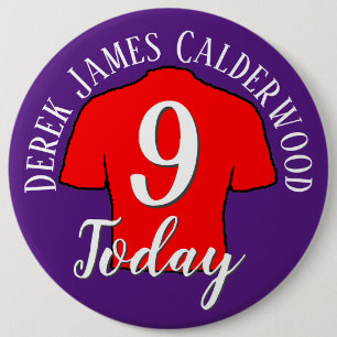 Badge Rond 15,2 Cm Bouton de football 9e anniversaire pour personnali
