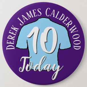Badge Rond 15,2 Cm Bouton de football du 10e anniversaire pour person