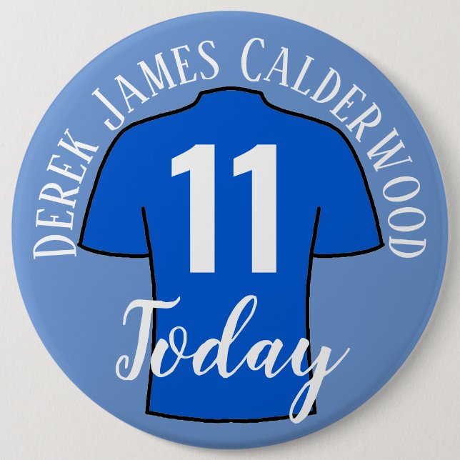 Badge Rond 15,2 Cm Bouton de football du 11e anniversaire pour person (Devant)