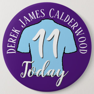 Badge Rond 15,2 Cm Bouton de football du 11e anniversaire pour person