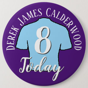 Badge Rond 15,2 Cm Bouton de football du 8e anniversaire pour personn