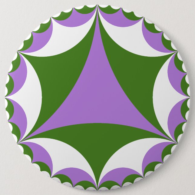 Badge Rond 15,2 Cm Bouton de fractale de Genderqueer (Devant)