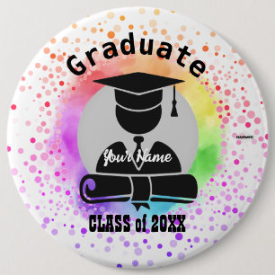 Badge Rond 15,2 Cm Bouton de l'avant pour les diplômés Casquette & Go