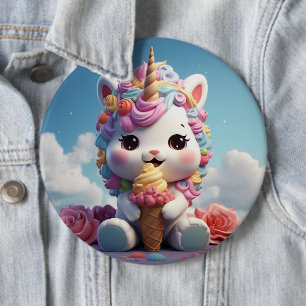 Badge Rond 15,2 Cm Bouton de licorne mignonne