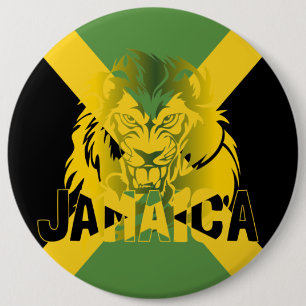 Badge Rond 15,2 Cm Bouton de lion jamaïcain