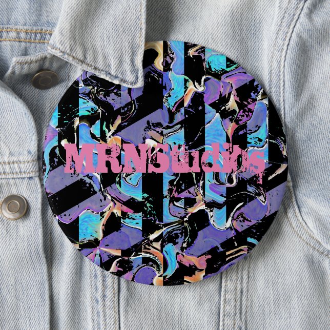 Badge Rond 15,2 Cm Bouton de monstre (En situation)