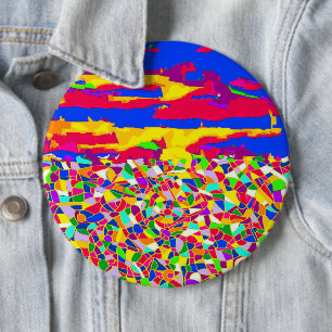 Badge Rond 15,2 Cm Bouton de peinture à l'huile de transcendance Abst