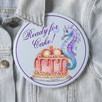 Badge Rond 15,2 Cm Bouton de recherche d'aquarelle de gâteau d'annive