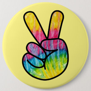 Badge Rond 15,2 Cm Bouton de signe Rainbow Peace