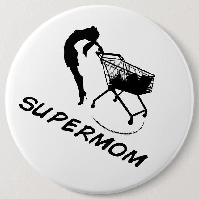 Badge Rond 15,2 Cm Bouton de Supermom (Devant)