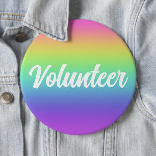 Badge Rond 15,2 Cm Bouton Dégradé Volontaire Arc-en-ciel