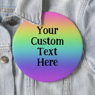 Badge Rond 15,2 Cm Bouton d'entrée en arc-en-ciel personnalisé