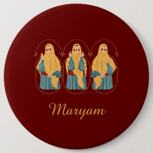 Badge Rond 15,2 Cm Bouton d'illustration musulmane personnalisée