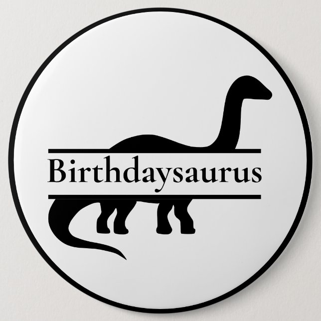 Badge Rond 15,2 Cm Bouton Dinosaur Anniversaire (Devant)