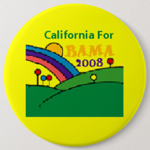 Badge Rond 15,2 Cm Bouton d'Obama la Californie