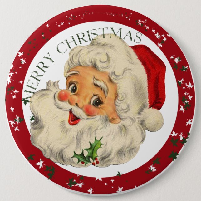 Badge Rond 15,2 Cm Bouton drôle de Noël de ~ de Père Noël (Devant)