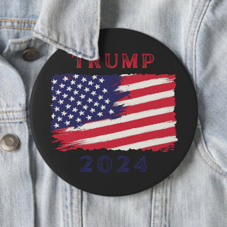 Badge Rond 15,2 Cm Bouton du drapeau américain Trump 2024