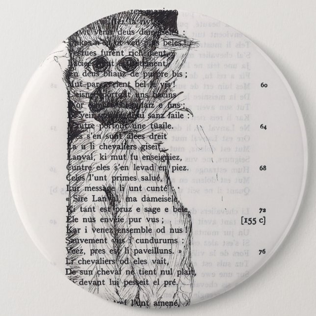 Badge Rond 15,2 Cm Bouton Étrange singe Année 2016 (Devant)