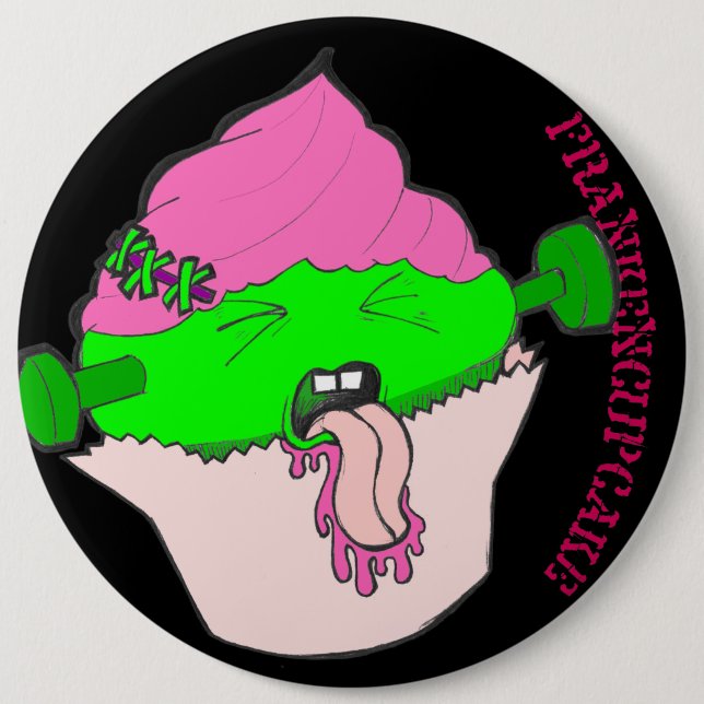 Badge Rond 15,2 Cm Bouton Frankencupcake (Devant)