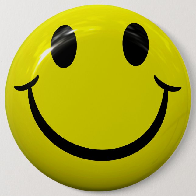 Badge Rond 15,2 Cm Bouton Grand Visage (Devant)