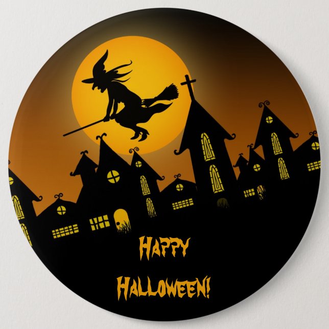Badge Rond 15,2 Cm Bouton Halloween éffrayant 2 (Devant)