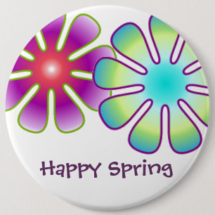 Badge Rond 15,2 Cm Bouton heureux de ressort