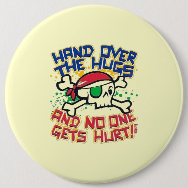 Badge Rond 15,2 Cm Bouton Hugs (Devant)