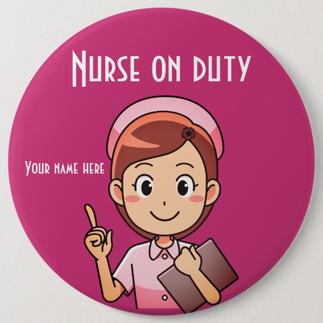 Badge Rond 15,2 Cm Bouton Infirmière en service (Devant)