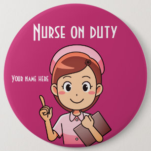 Badge Rond 15,2 Cm Bouton Infirmière en service