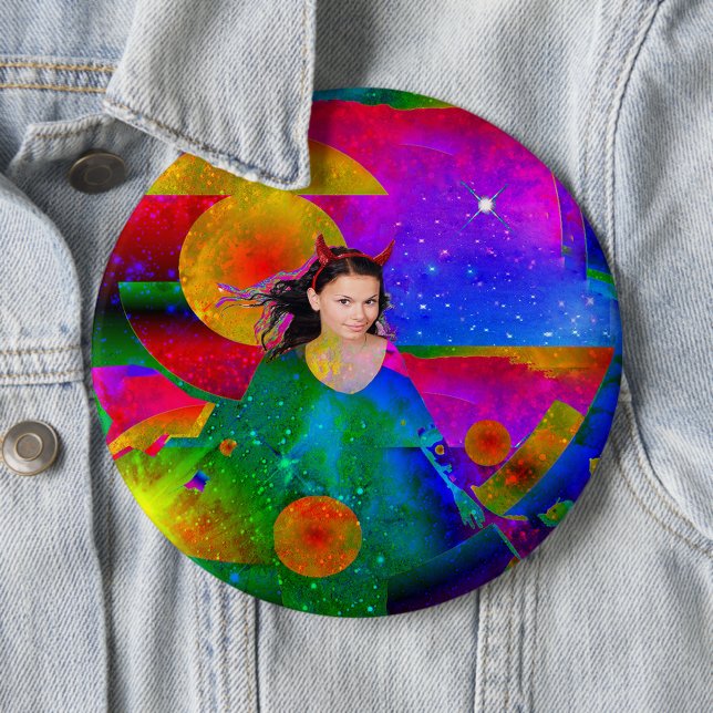 Badge Rond 15,2 Cm Bouton Jardin enchanté (En situation)