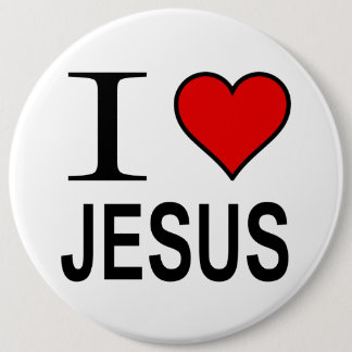 Badge Rond 15,2 Cm Bouton Jésus cadeaux Jésus J'aime le logo Jésus