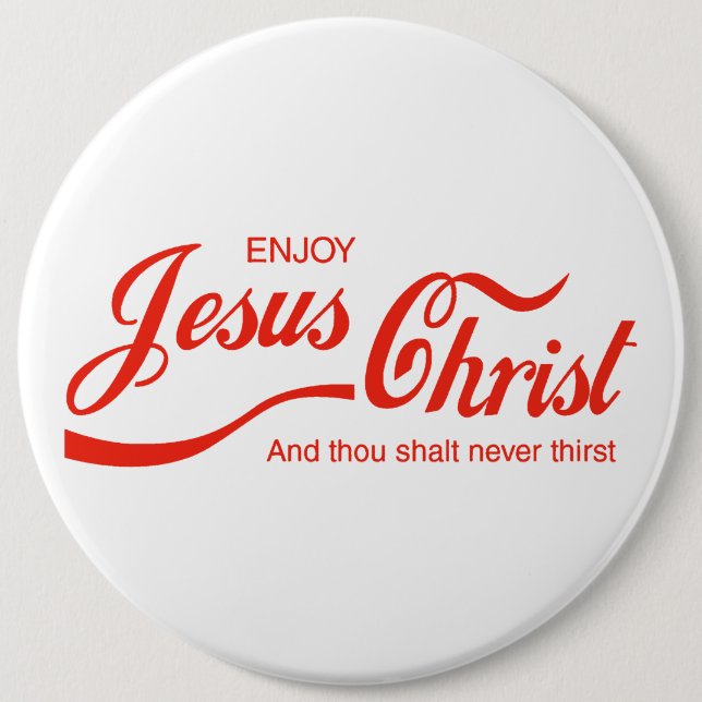 Badge Rond 15,2 Cm Bouton Jésus Christ (Devant)