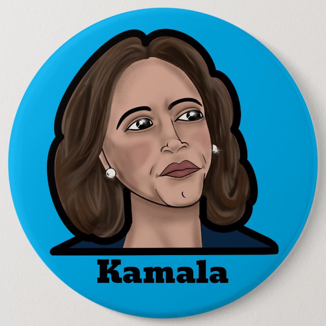 Badge Rond 15,2 Cm Bouton Kamala Harris (Devant)