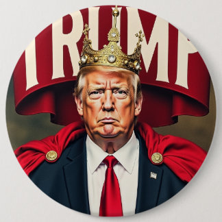 Badge Rond 15,2 Cm Bouton King Trump Pour Maga