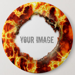 Badge Rond 15,2 Cm Bouton Lava 1