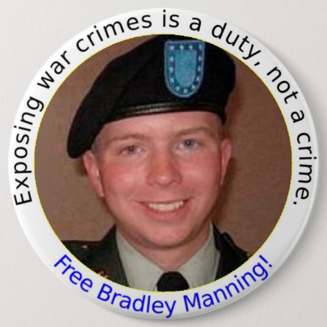 Badge Rond 15,2 Cm bouton libre de BradleyManning de 6 pouces (Devant)
