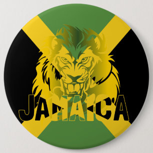 Badge Rond 15,2 Cm Bouton Lion jamaïcain