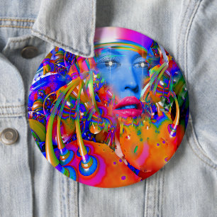 Badge Rond 15,2 Cm Bouton Machine biologique