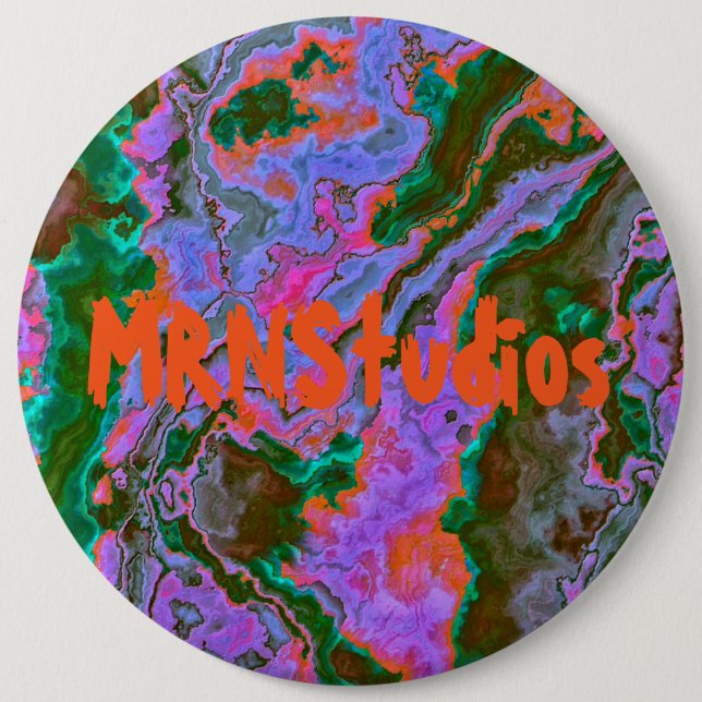 Badge Rond 15,2 Cm Bouton Marbre aigre (Devant)