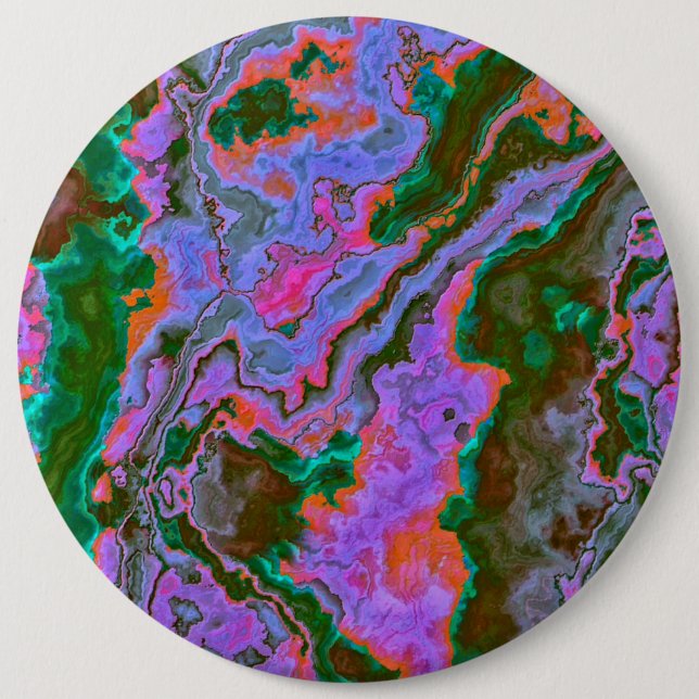 Badge Rond 15,2 Cm Bouton Marbre aigre (Devant)