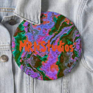 Badge Rond 15,2 Cm Bouton Marbre aigre