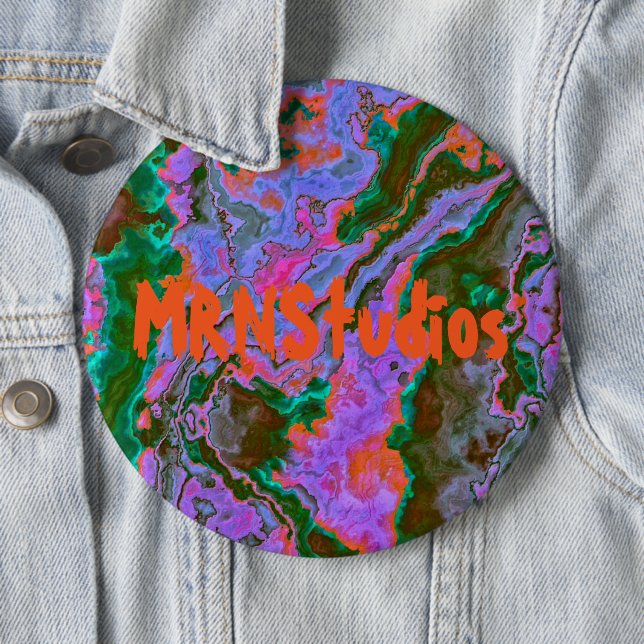 Badge Rond 15,2 Cm Bouton Marbre aigre (En situation)