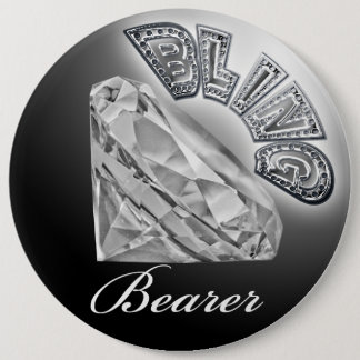 Badge Rond 15,2 Cm Bouton Mariage du porteur de BLING
