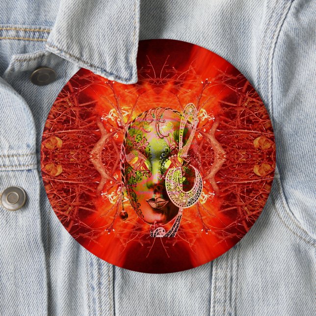 Badge Rond 15,2 Cm Bouton Masque d'incendie (En situation)