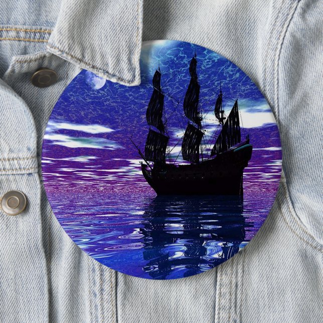 Badge Rond 15,2 Cm Bouton Moon Voyager (En situation)