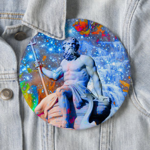 Badge Rond 15,2 Cm Bouton Neptune