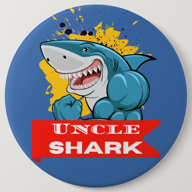 BADGE ROND 15,2 CM BOUTON ONCLE REQUIN (Devant)
