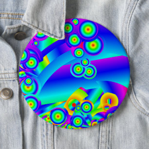 Badge Rond 15,2 Cm Bouton Ondes de l'océan Abstrait