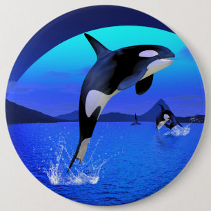 Badge Rond 15,2 Cm Bouton Orca